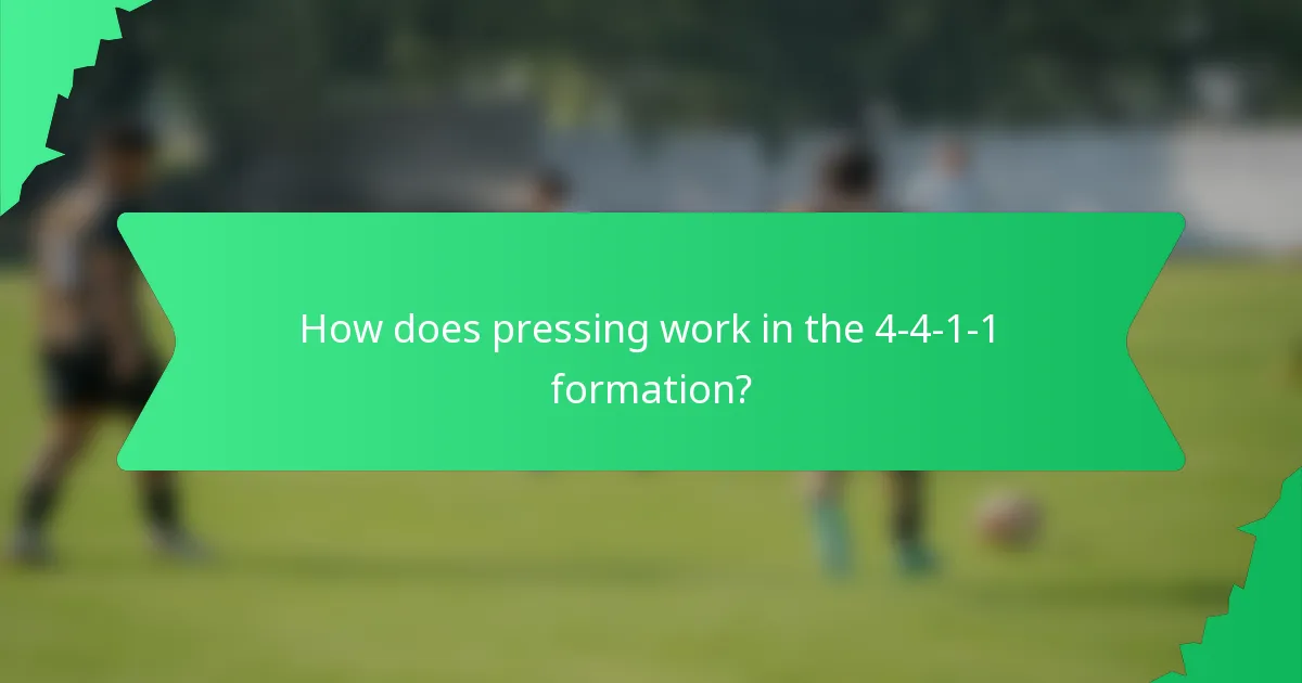 How does pressing work in the 4-4-1-1 formation?