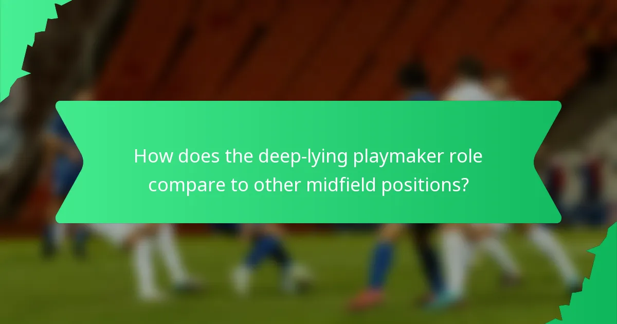 How does the deep-lying playmaker role compare to other midfield positions?