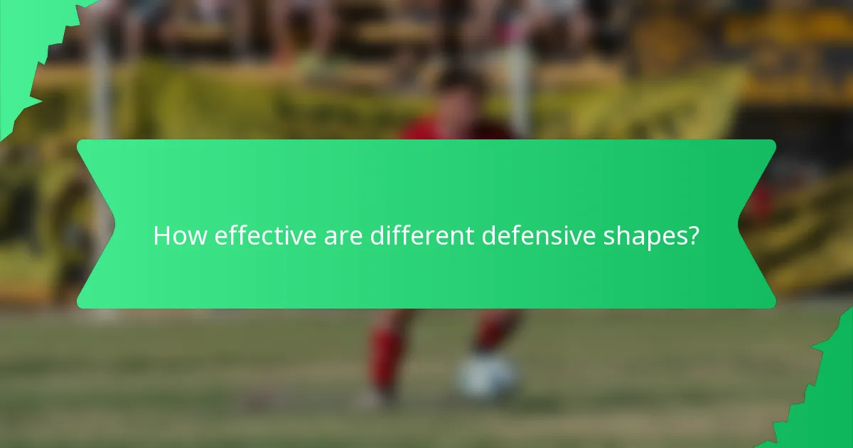 How effective are different defensive shapes?